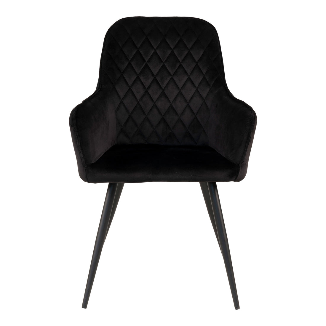 Harbo Dining Chair - Dining Chair, velvet, black, black legs HN1207 (set of 2)
