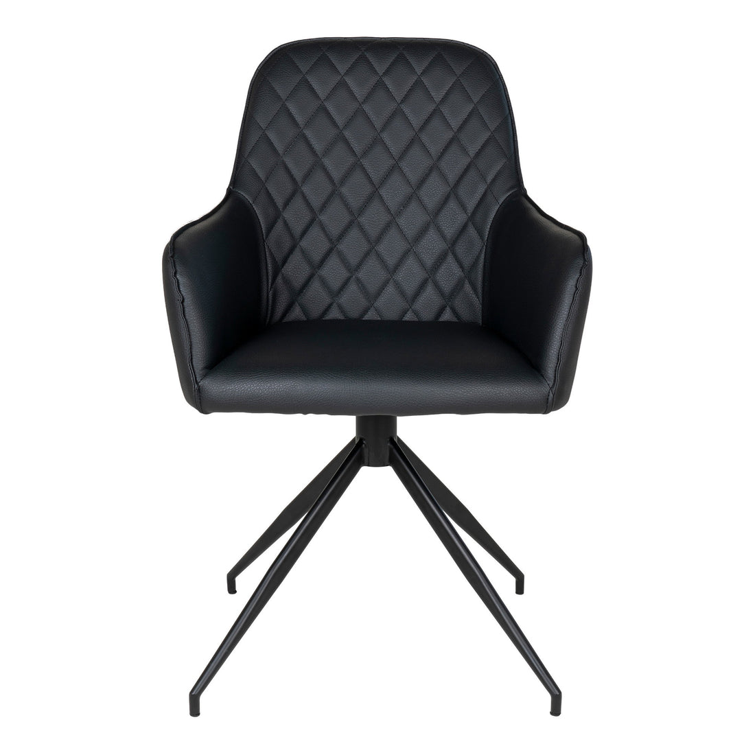 Harbo Dining Chair with swivel - Dining Chair with swivel, PU leather, black, black legs HN1223