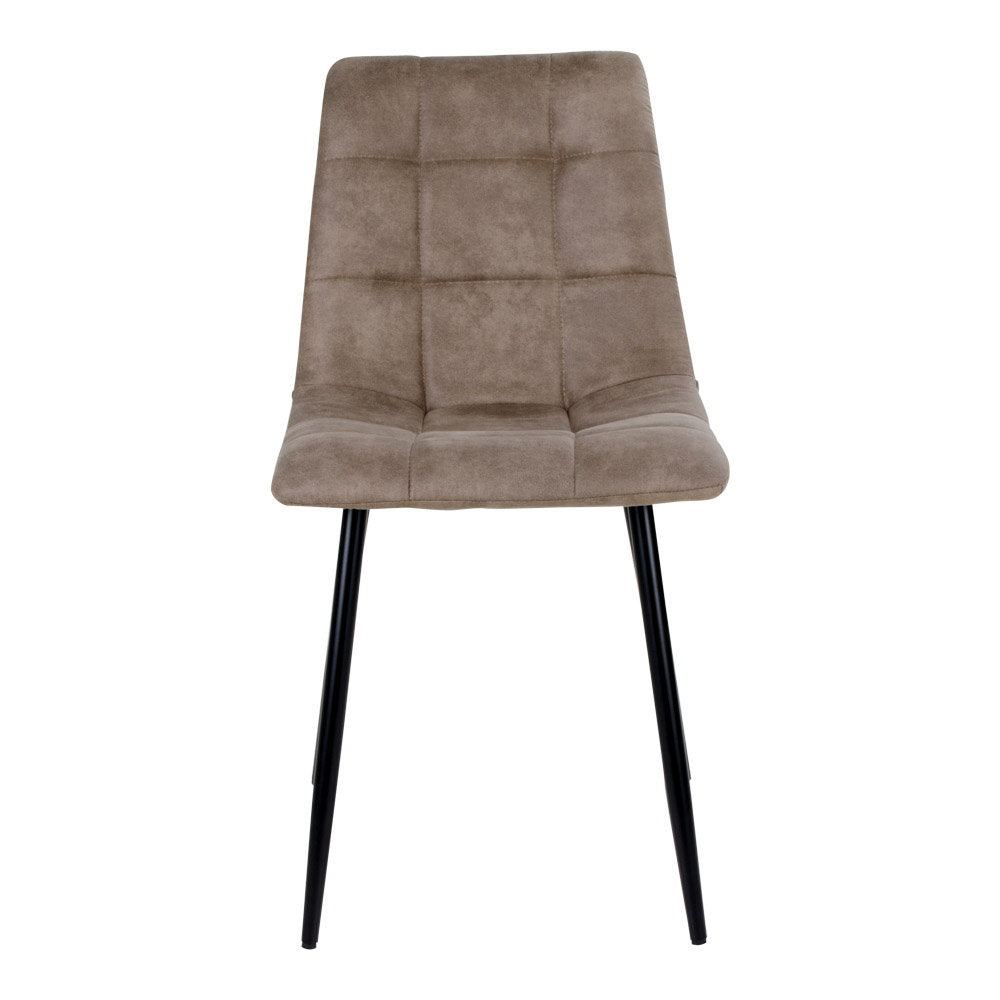 Middelfart Dining Chair - Dining Chair, microfiber, light brown, black legs HN1281 (set of 2)