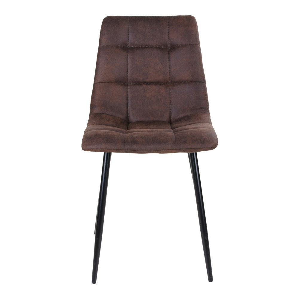 Middelfart Dining Chair - Dining Chair, microfiber, dark brown, black legs HN1282 (set of 2)