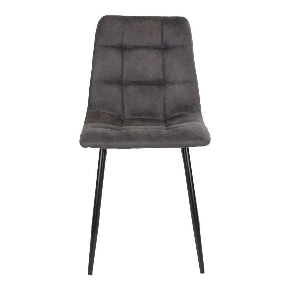 Middelfart Dining Chair - Dining Chair, microfiber, dark grey, black legs HN1229 (set of 2)