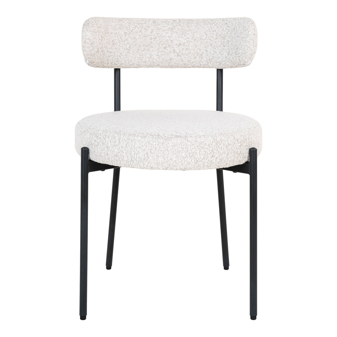 Badalona Dining Chair - Dining Chair, bouclé, white, black legs HN1270 (set of 2)