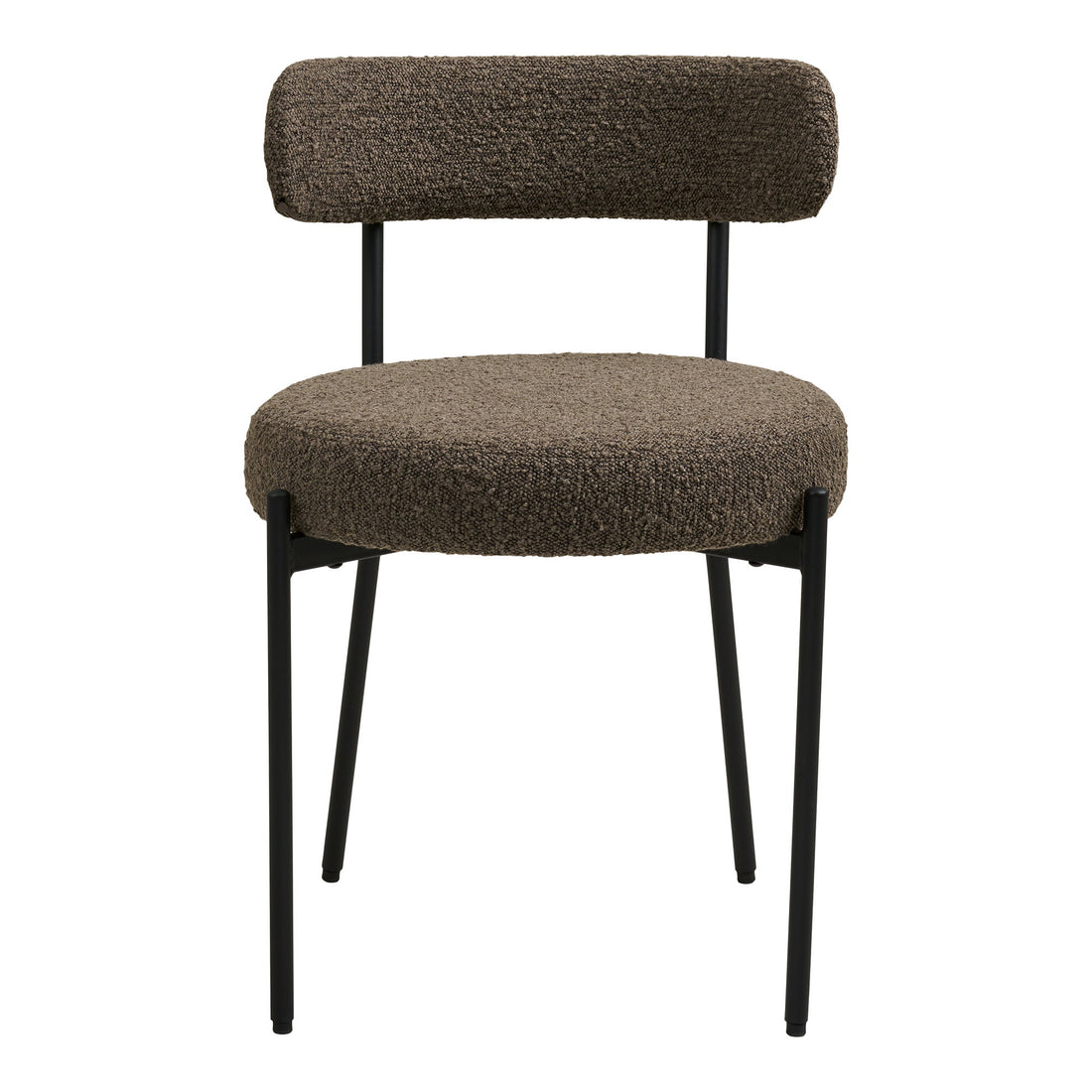 Badalona Dining Chair - Dining chair, bouclé, brown, black legs HN1064 (set of 2)