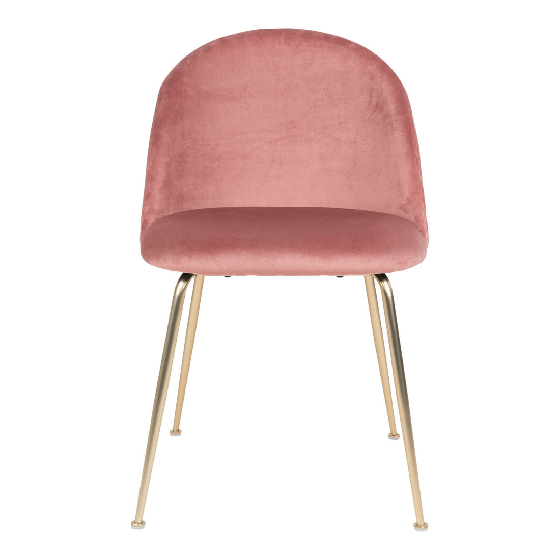 Geneve Dining Chair - Dining Chair, velvet, rose, brass look legs HN1214 (set of 2)