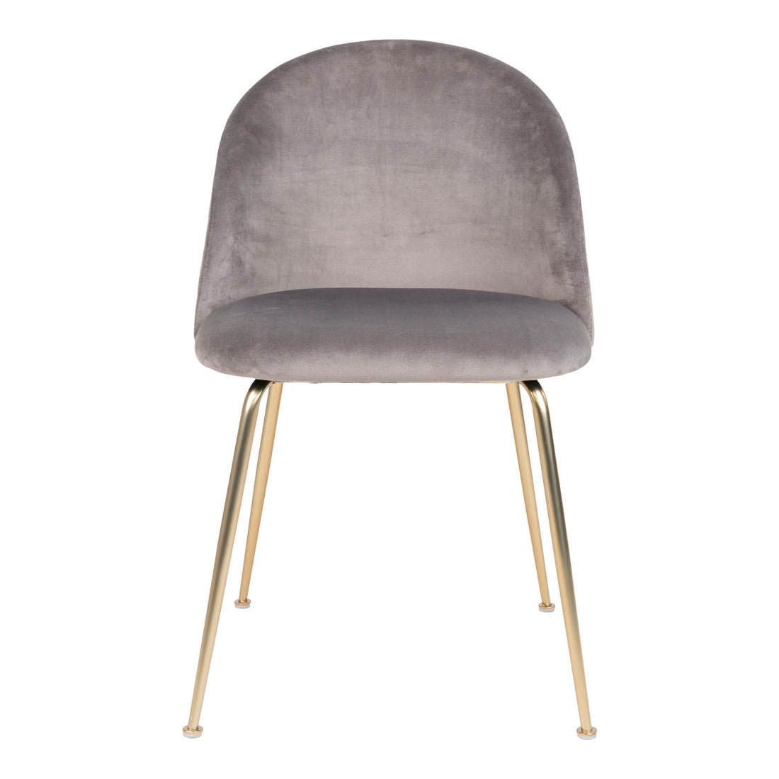 Geneve Dining Chair - Dining Chair, velvet, grey, brass look legs HN1213 (set of 2)