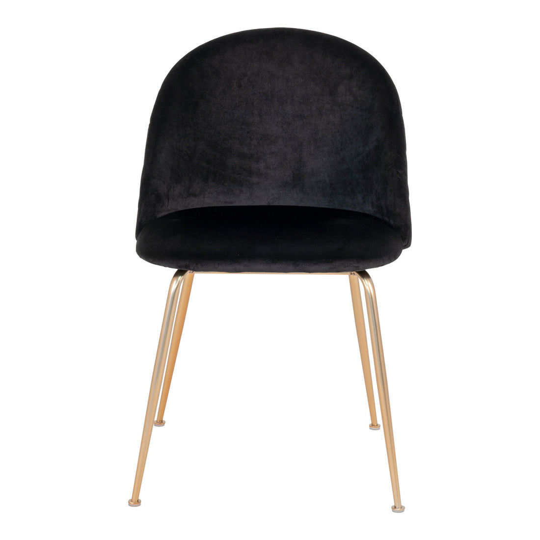 Geneve Dining Chair - Dining Chair in velvet, black with brass look legs HN1207 (set of 2)