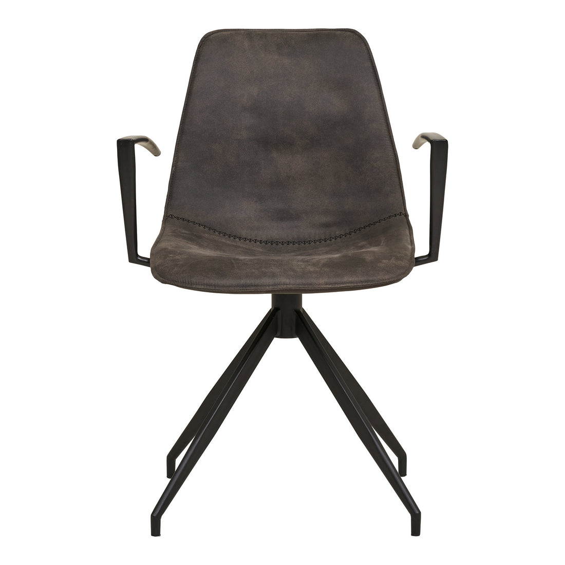 Monaco Dining Chair  - Dining chair, swivel, armrest, microfiber, grey with black legs, HN1229 (set of 2)