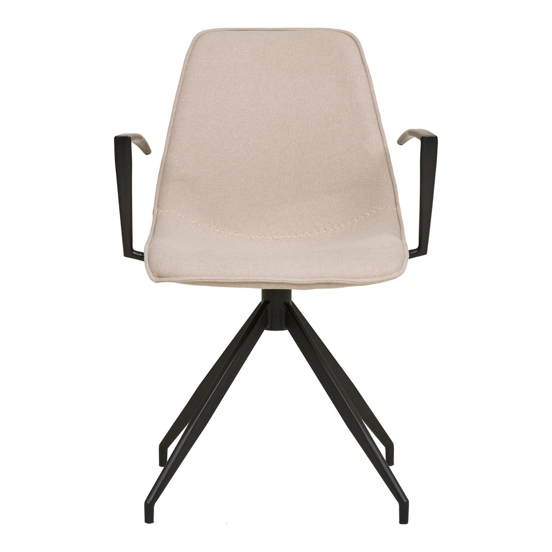 Monaco Dining Chair - Dining chair, swivel, armrest, sand with black legs, HN1230 (set of 2)