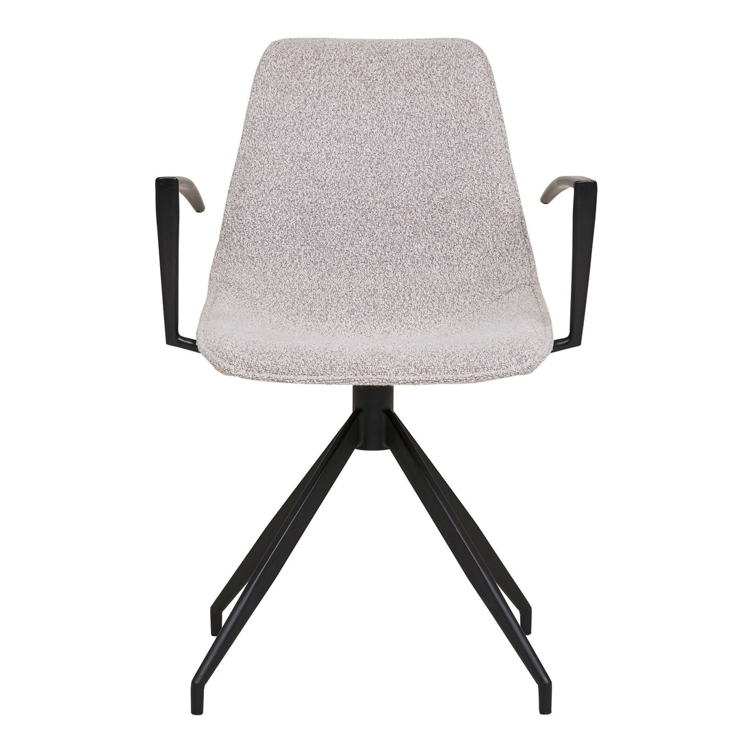 Monaco Dining Chair - Dining chair, swivel, armrest, bouclé, sand with black legs, HN1267 (set of 2)