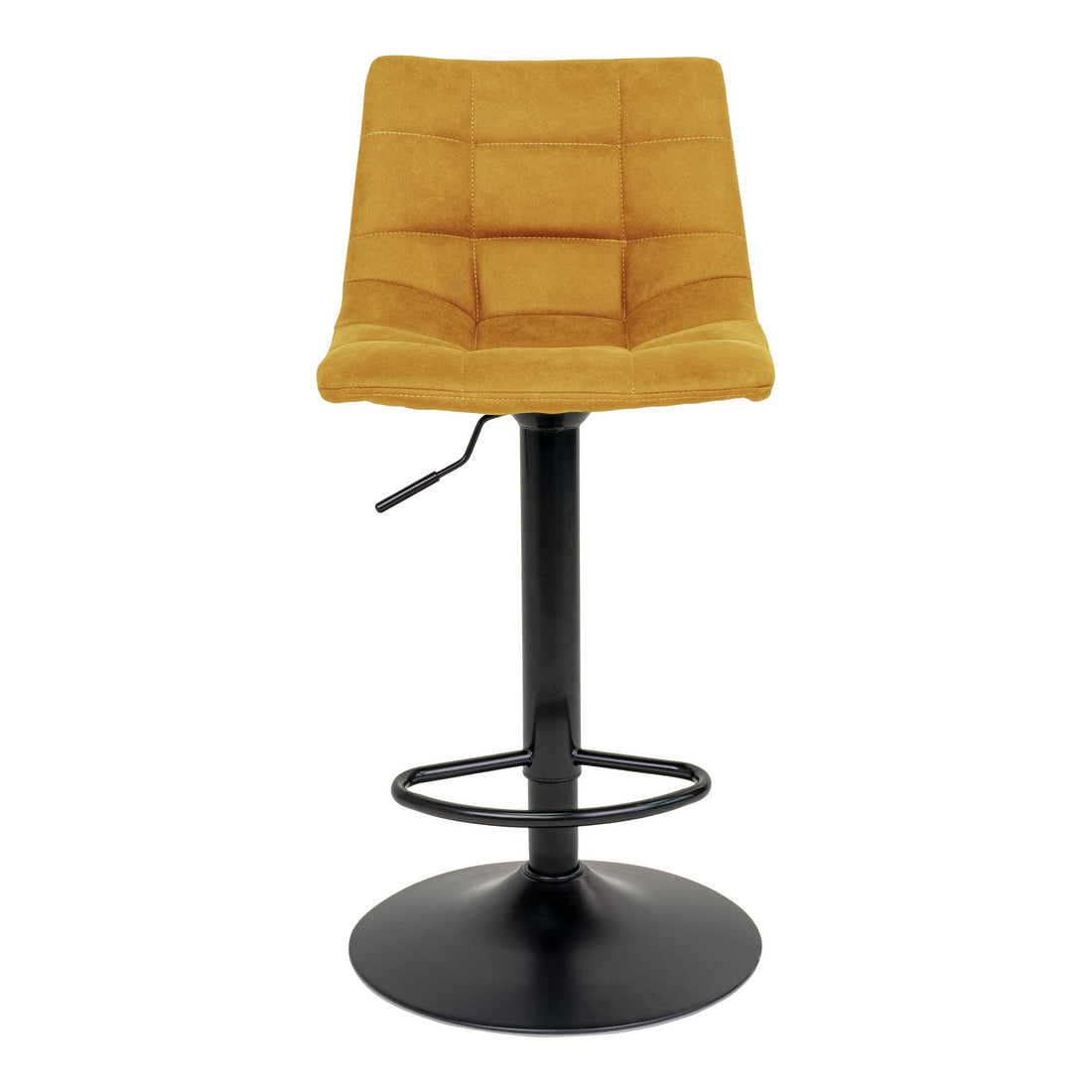 Middelfart Bar Chair - Bar Chair, velvet, mustard yellow, black legs HN1004 (set of 2)