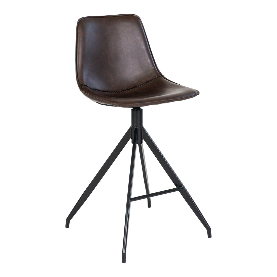 Monaco Counter Chair - Counter Chair, PU leather, brown, black legs HN1227 (set of 2)
