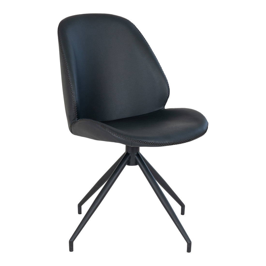 Monte Carlo Dining Chair - Dining Chair in PU with swivel, black, HN1223 (set of 2)