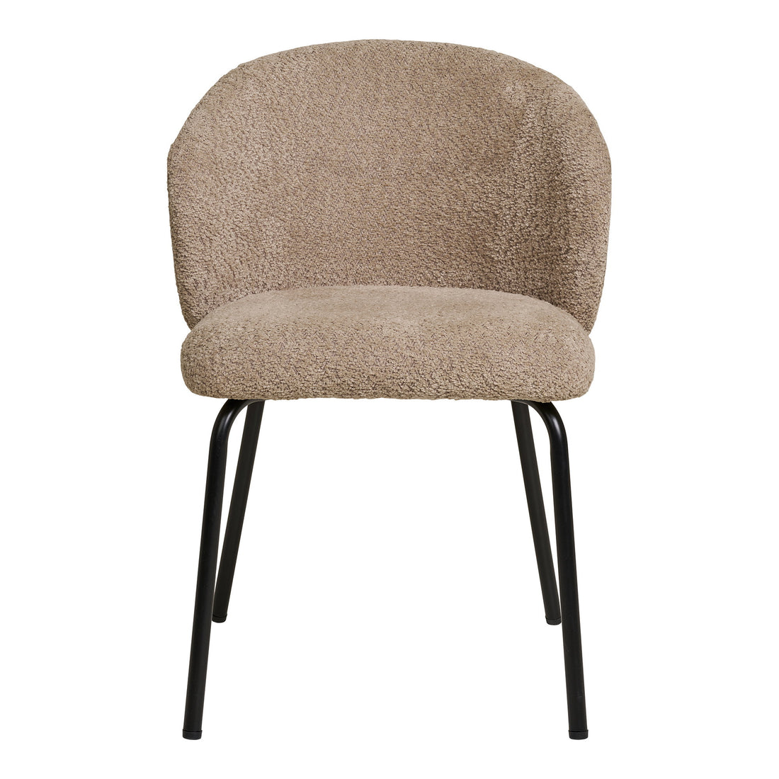 Safira Dining Chair - Dining Chair, bouclé, beige, black legs HN1266 (set of 2)