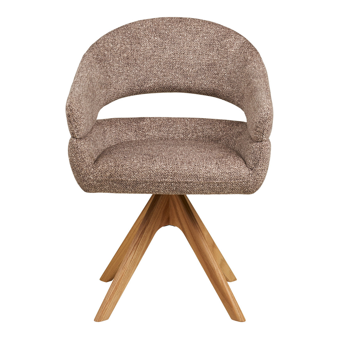 Dover Dining Chair - Dining chair with swivel, brown, natural oak legs HN1323