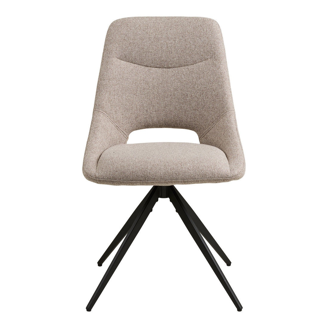 Dokka Dining Chair - Dining chair with swivel, sand, black legs HN1088 (set of 2)
