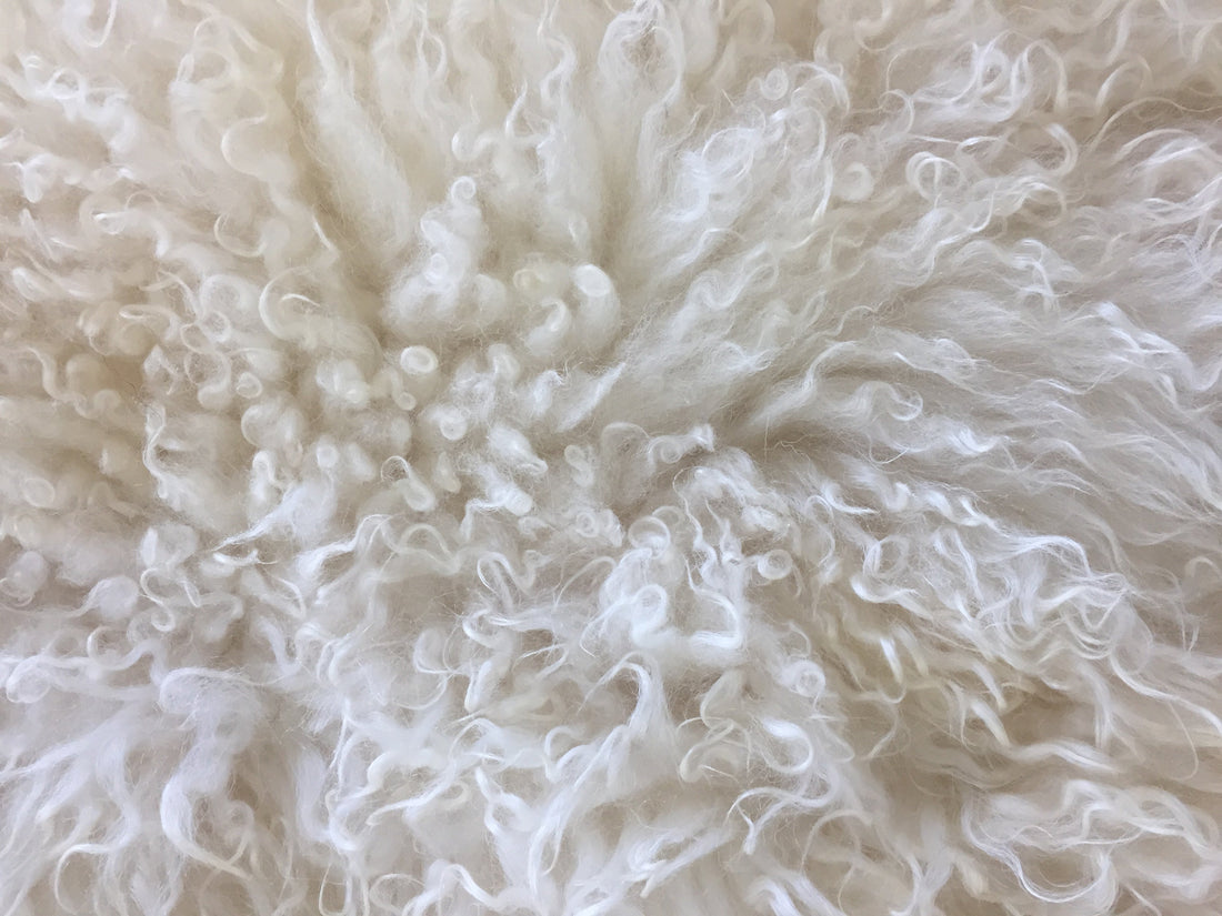 Schapenvacht IJslands | Natural wit krullig | 100 x 65cm