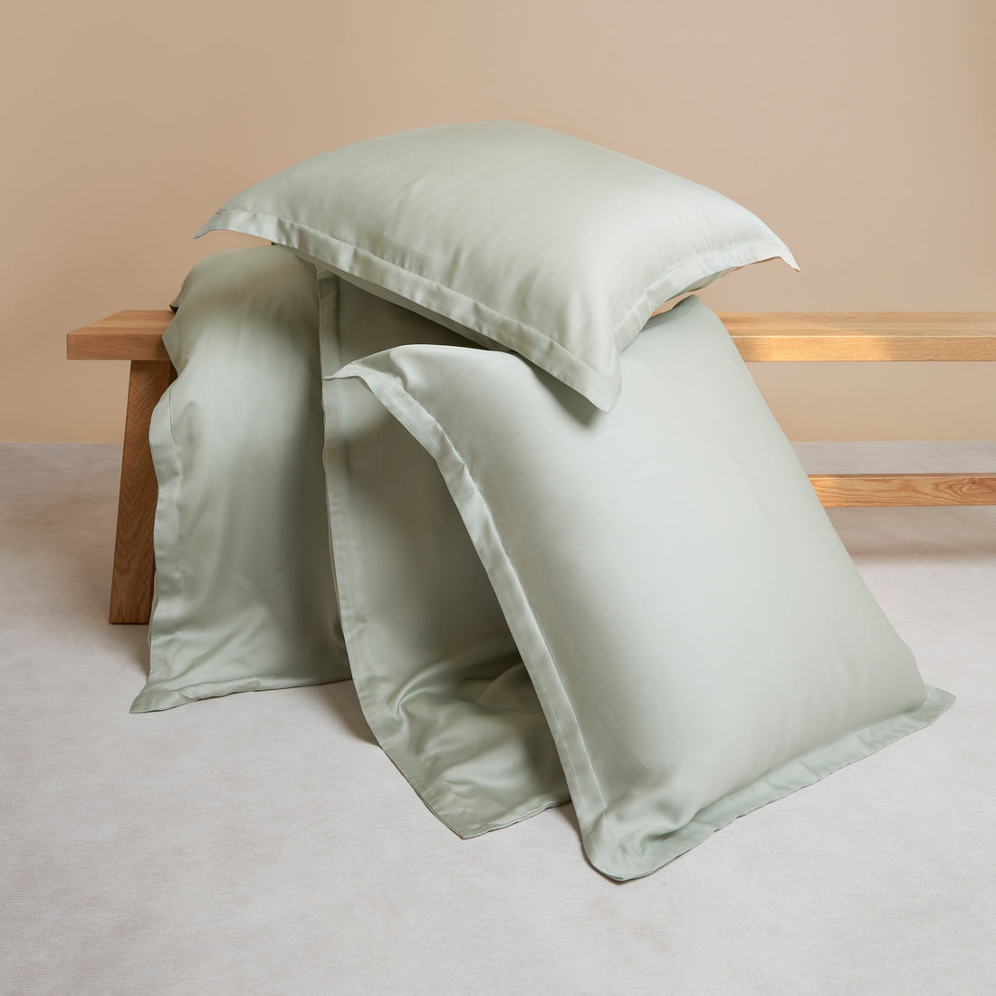 Coco & Cici - Tencel dekbedovertrek - eenpersoons - 140 x 200 - grijsgroen - zacht luxe en duurzaam beddengoed | + 1 kussensloop 60x70