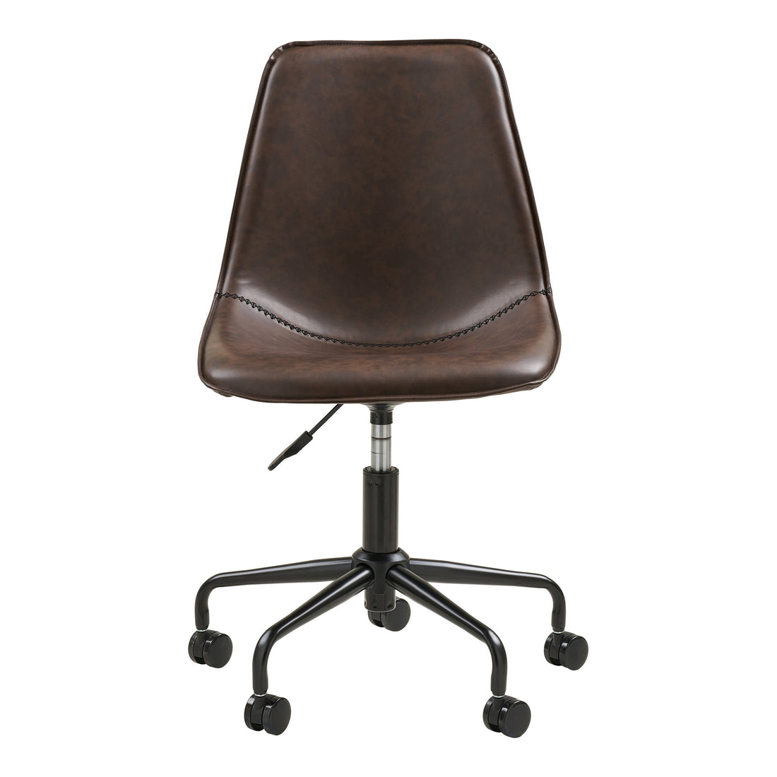 Monaco Office Chair - Office Chair with swivel, PU leather, dark brown, black legs HN1227