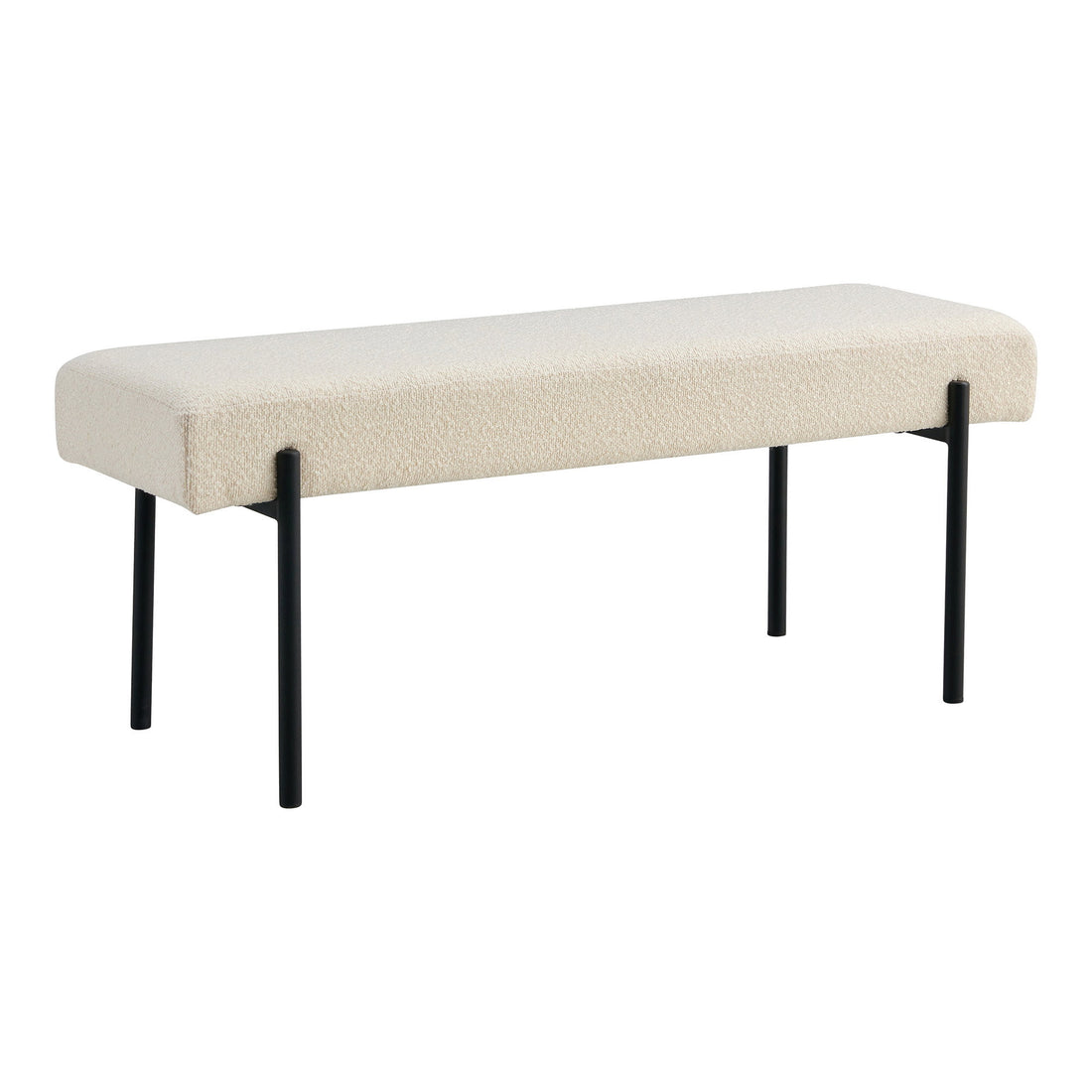 Swindon Bench - Bench, bouclé, white, black legs 100x36x42,5 cm, HN1232