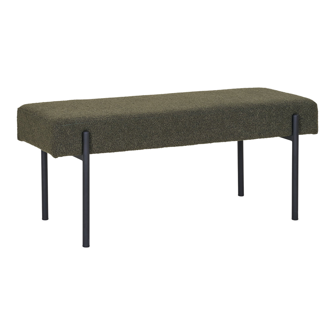 Swindon Bench - Bench, bouclé, dark green, black legs 100x36x42,5 cm, HN1241