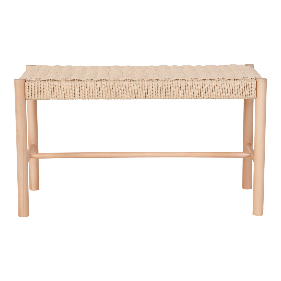 Abano Bench - Bench with natural wicker seat, poplar wood, natural 80x35x45 cm
