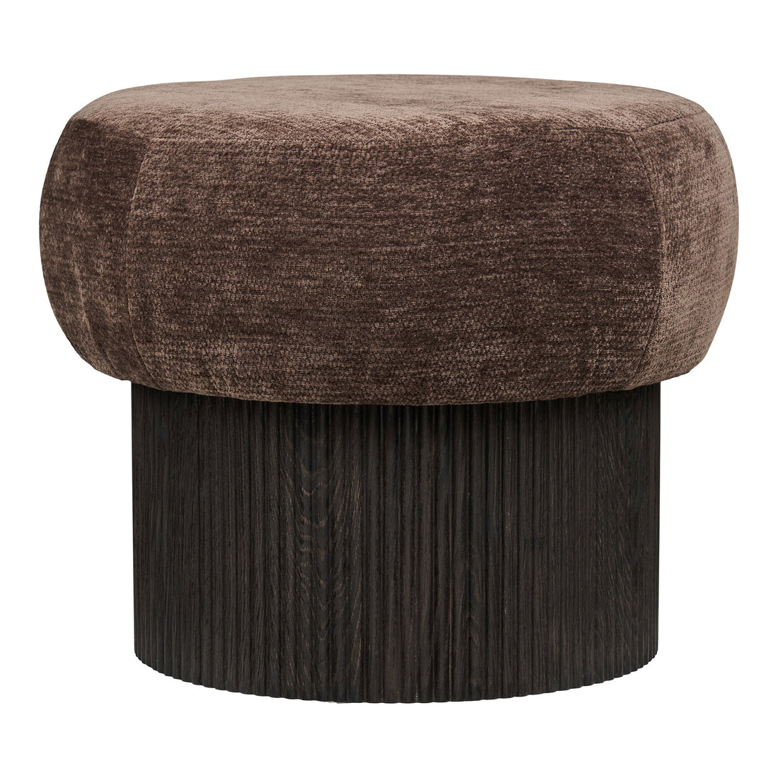 Christchurch Pouf - Pouf, chenille lid, dark brown ø52x42 cm, HN1324