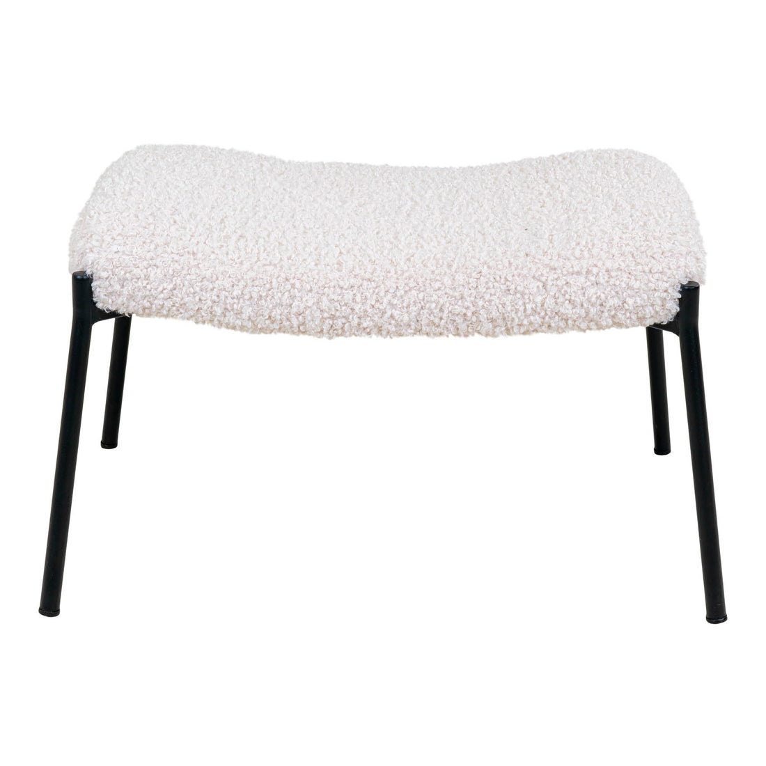 Glasgow Footrest - Footrest, artificial lambskin, white, black legs HN1090