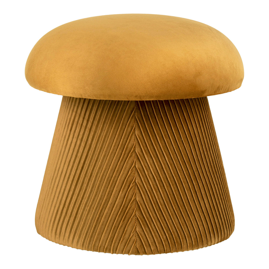 Hampton Pouf  - Pouf, velvet, ocher, ø41x39 cm, HN1245