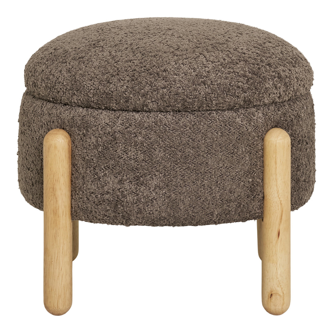 Medas Pouf - Pouf with storage, brown/nature ø45x36 cm, HN1237