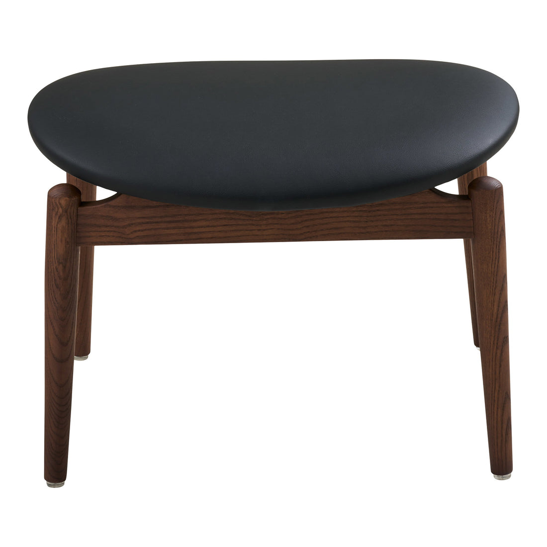 Olvera Footrest - Footrest, ash wood/PU, dark brown/black
