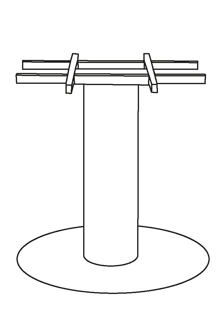 Restauranttafel Poot Rond Extra Stable 70x70x72 cm