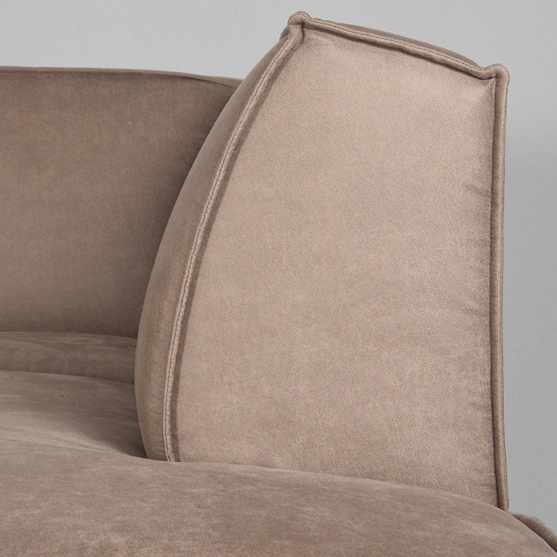 LABEL51 Bank Kay - Taupe - Microfiber - 2-Zits + Hoek + 2-Zits