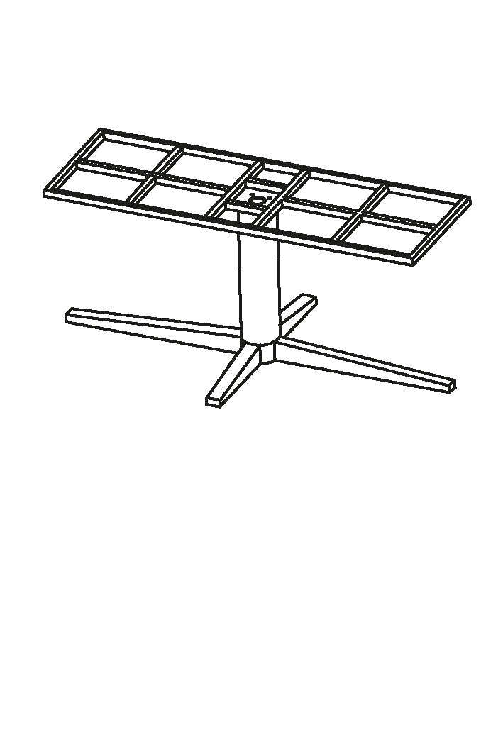 Tafelpoot Kolom XL 160x80x72 cm