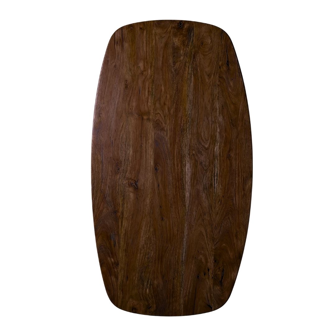 Tafelblad Deens Ovaal Straight Edge 220x100 cm