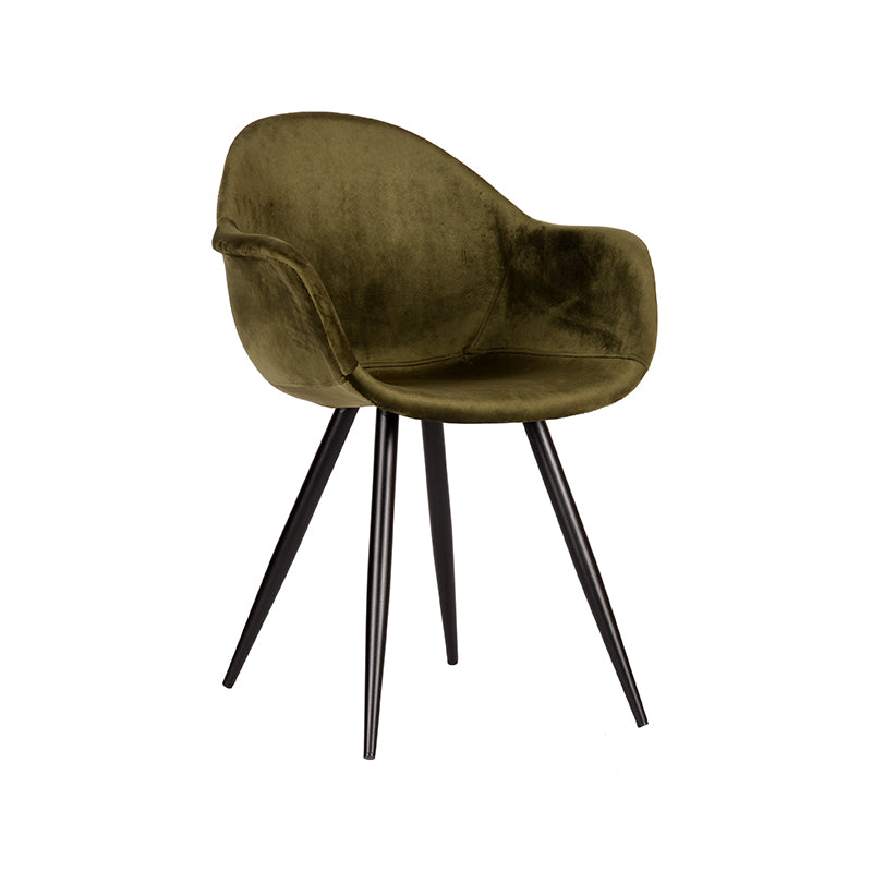 LABEL51 Eetkamerstoel Forli - Army green - Fluweel