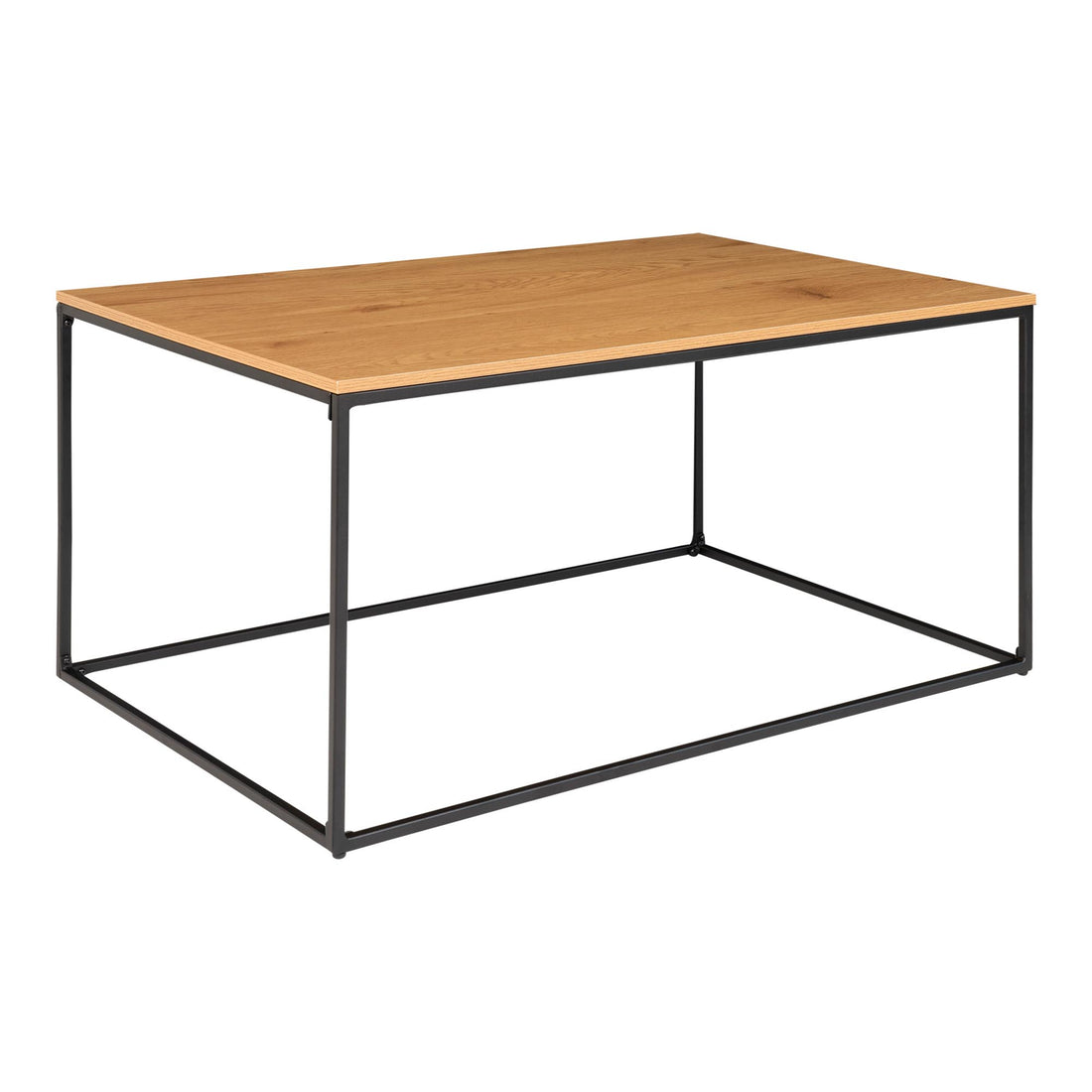 Vita Coffee table - Coffee table, oak look, black frame 60x90x45 cm