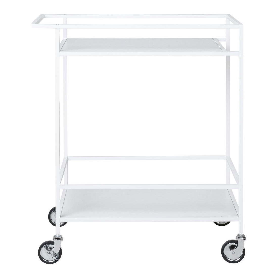 Vita Bar Trolley - Bar trolley, 2 white shelves, white frame 68x40x79 cm