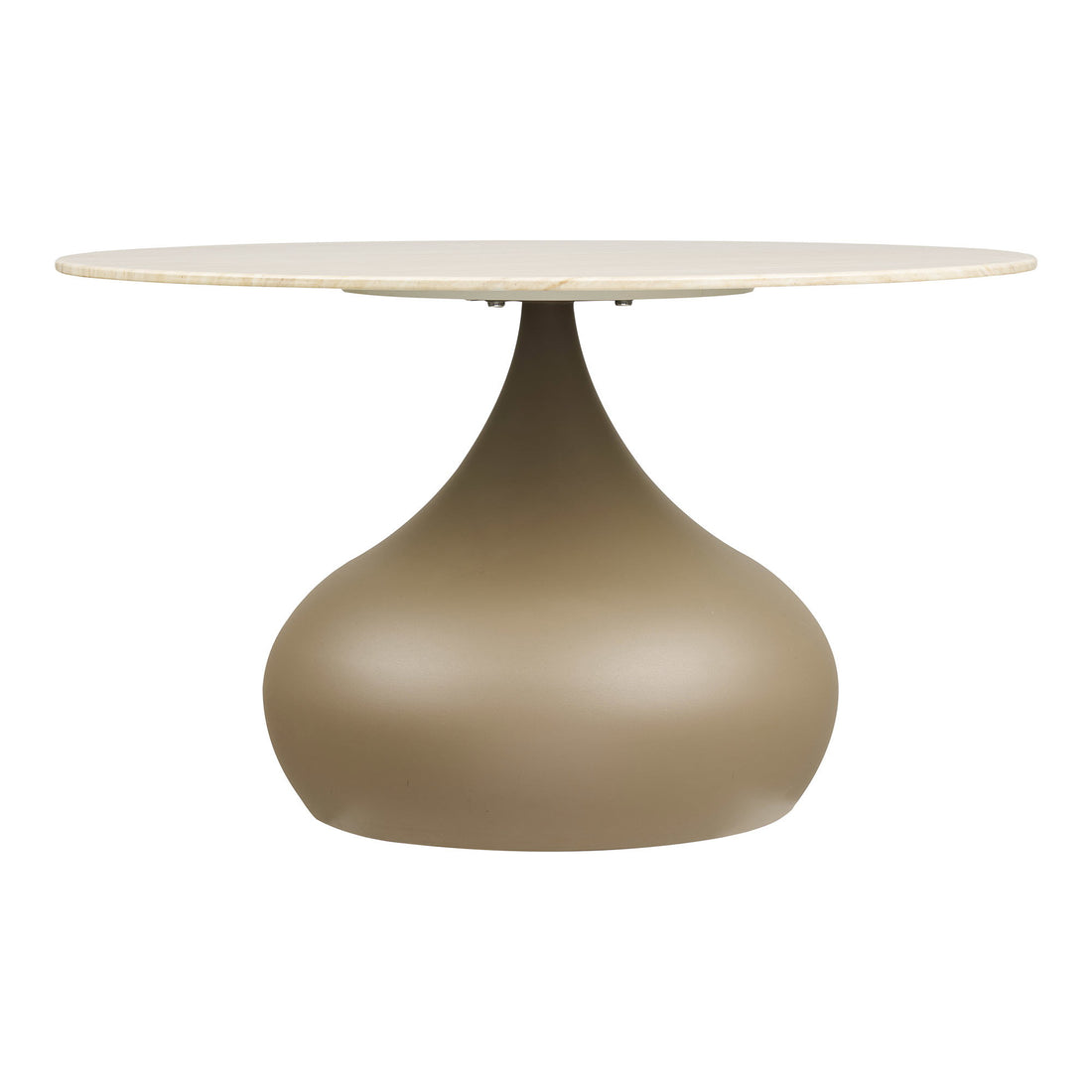 Pienza Coffee Table - Coffee table, metal/tempered glass, khaki ø70x42 cm
