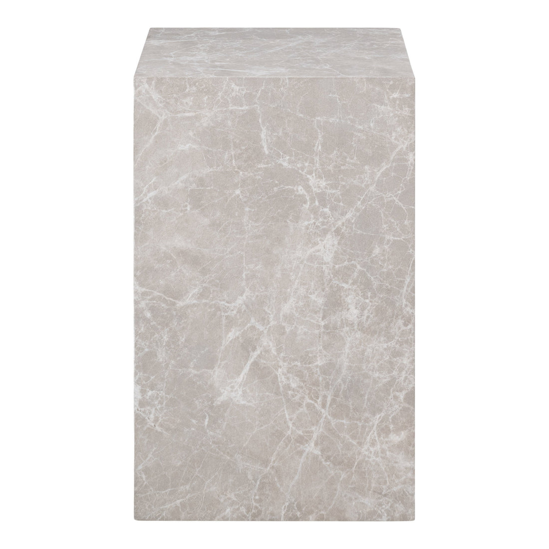Prague Side Table - Side Table, marble look, beige 30x30x50 cm