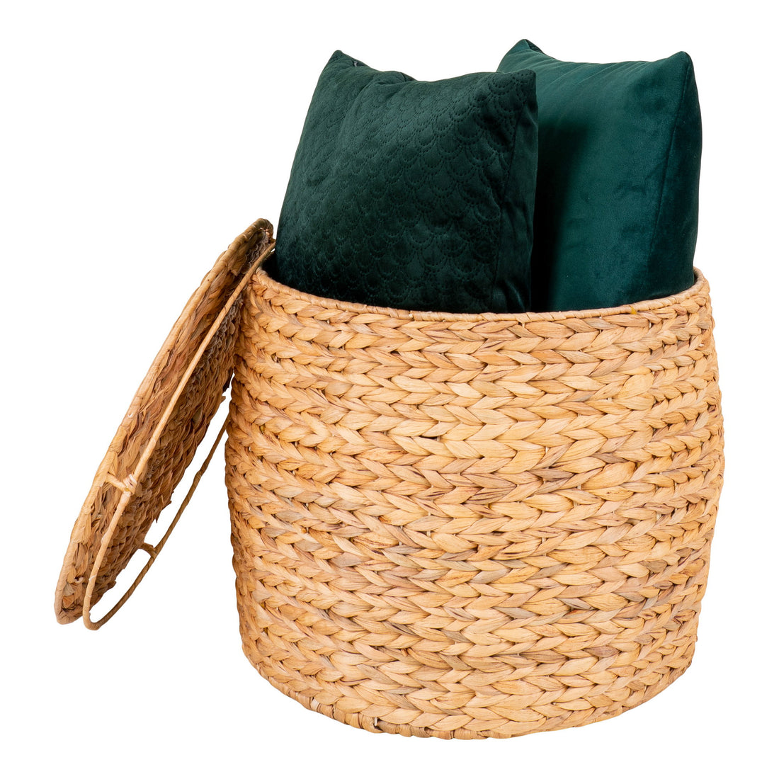 Delia Side Table - Side Table with storage, water hyacinth, nature ø43x34 cm