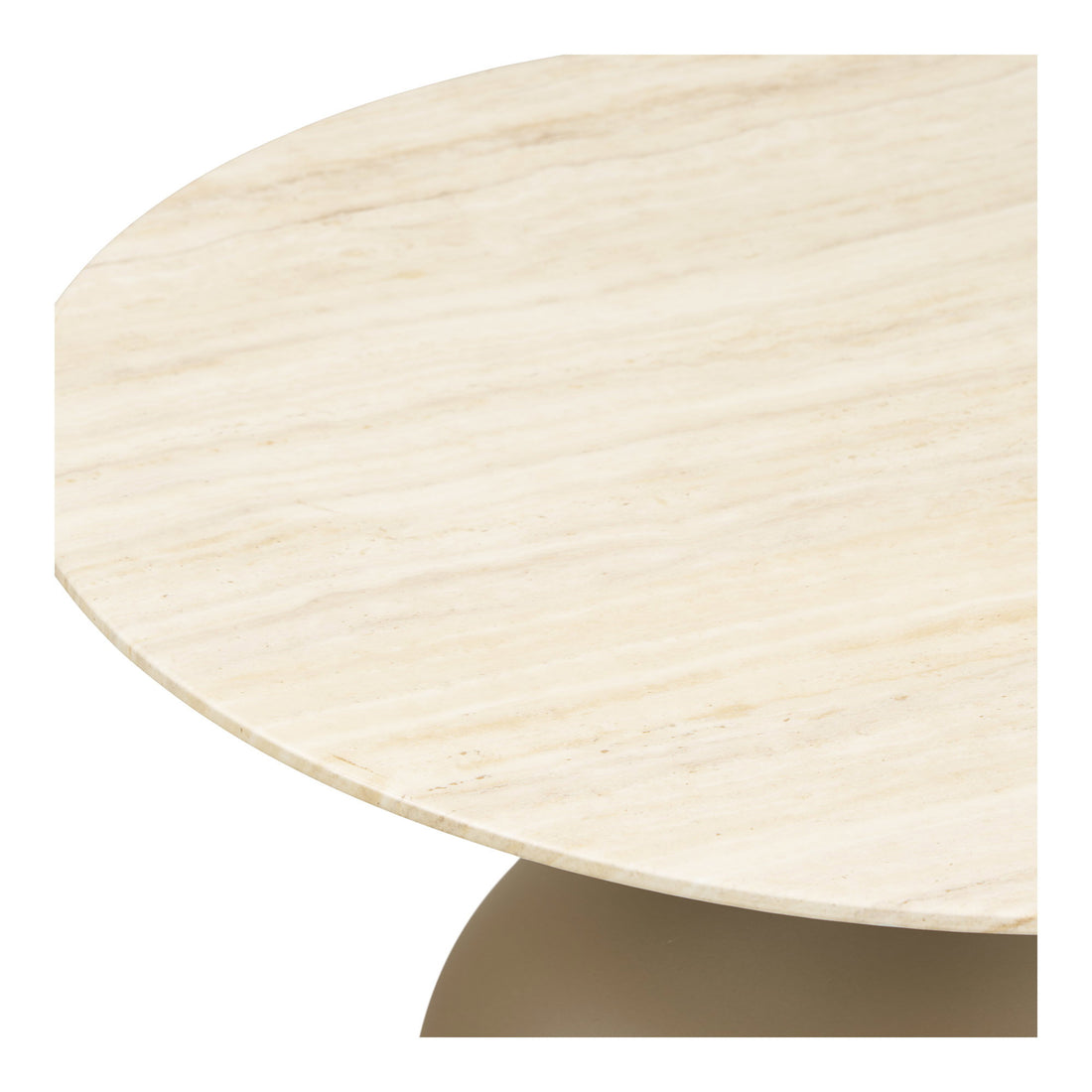 Pienza Side Table - Side table, metal/tempered glass, khaki ø50x54 cm