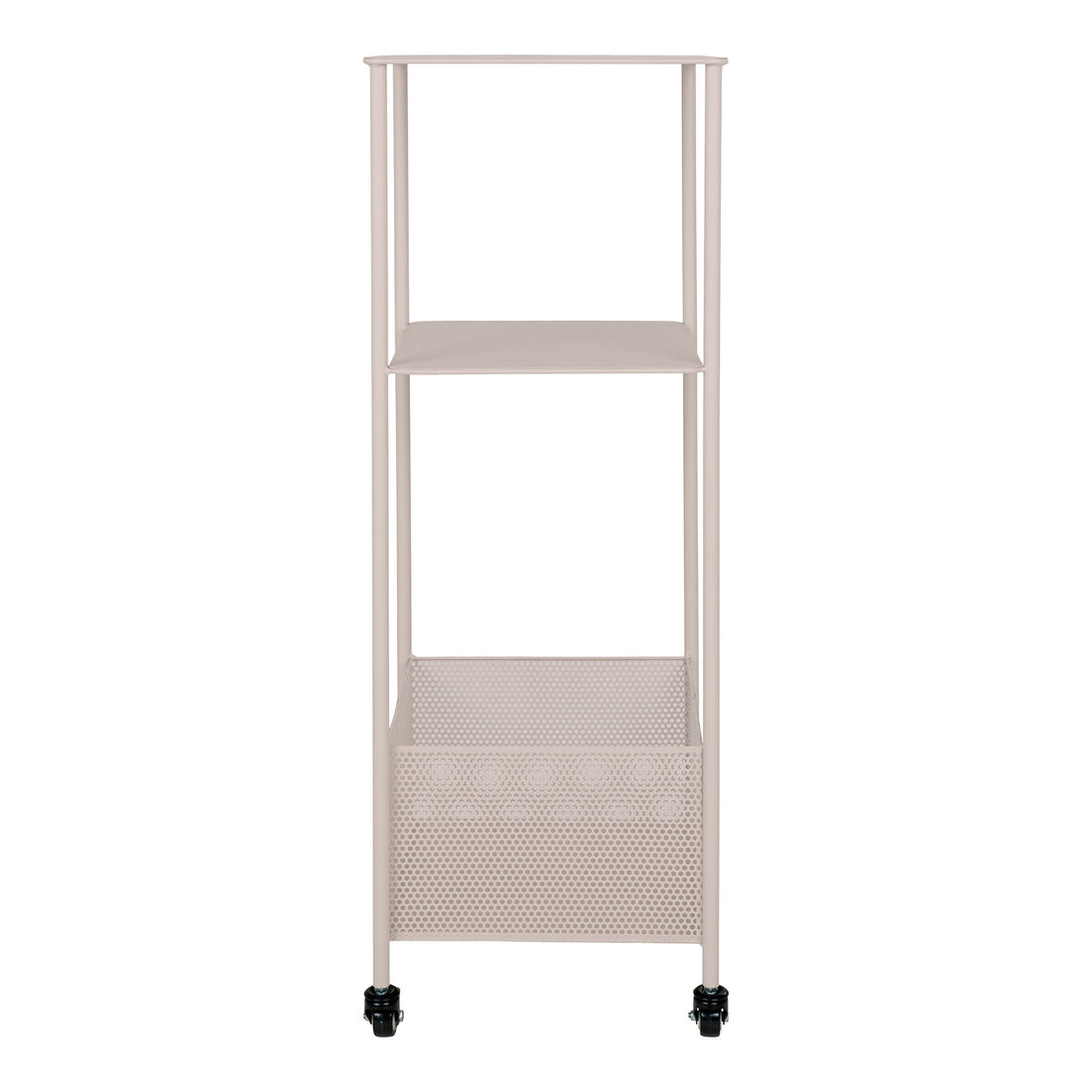 Torres Metal Cart - Metal Cart, steel, sand, 3 shelves 35x35x100 cm