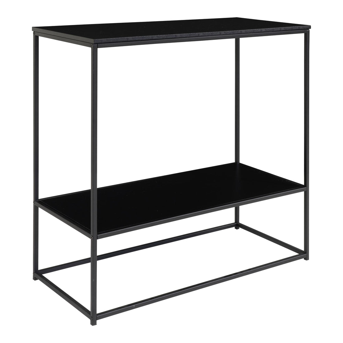 Vita Console table - Console table, 2 shelves, black, black frame 80x36x80 cm