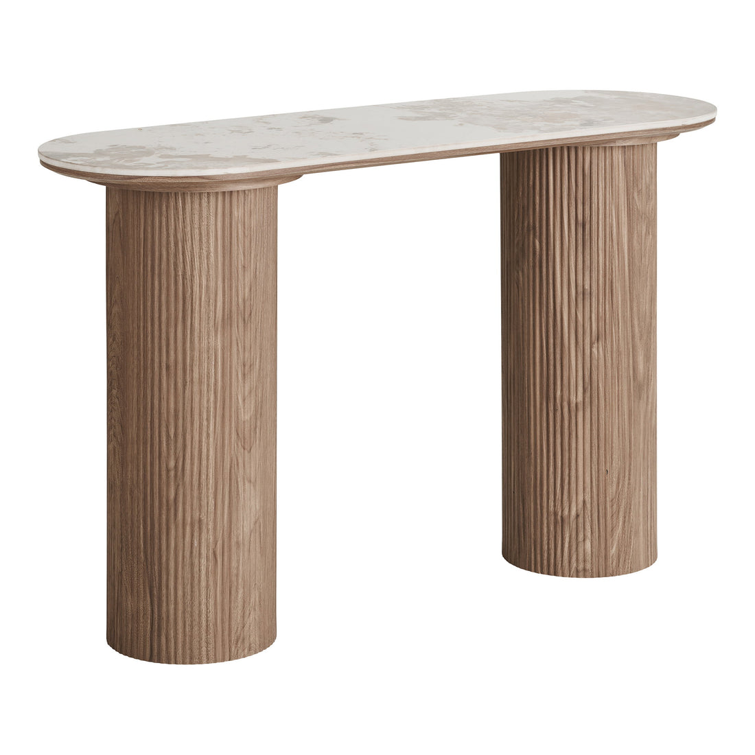 Athens Console Table - Console table, ceramic table top, white/brown 40x120x78 cm