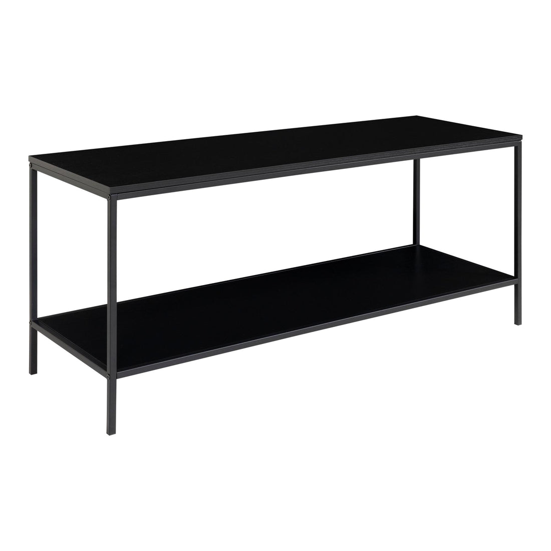 Vita TV stand - TV stand, 2 shelves, black, black frame 100x36x45 cm
