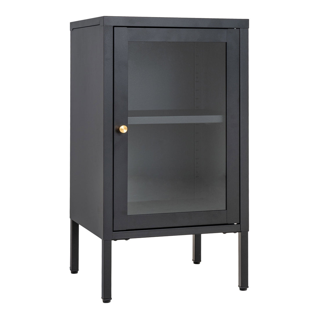 Dalby Cabinet - Cabinet, 1 glass door, steel, black 38x35x70 cm