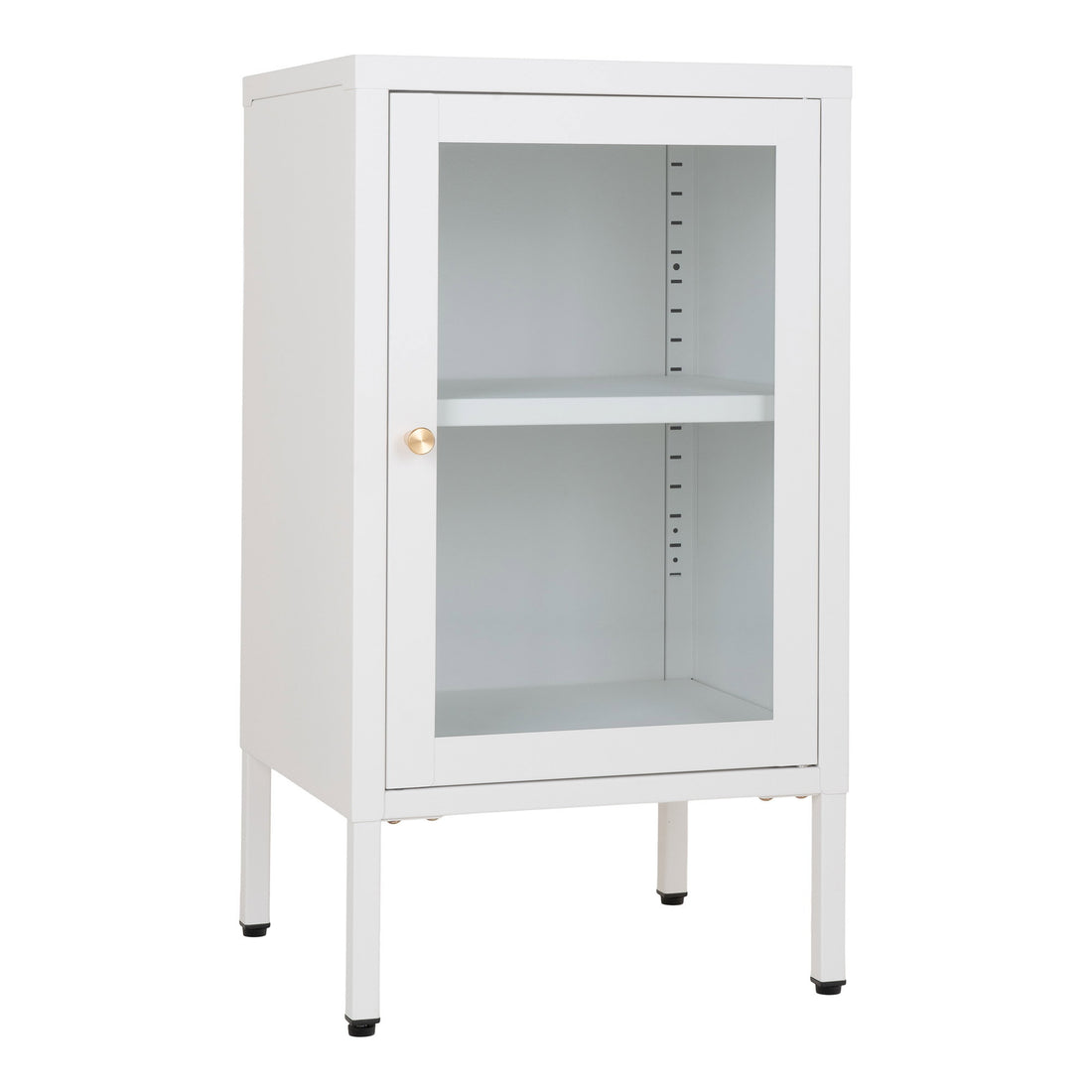 Dalby Cabinet - Cabinet, 1 glass door, steel, white 38x35x70 cm