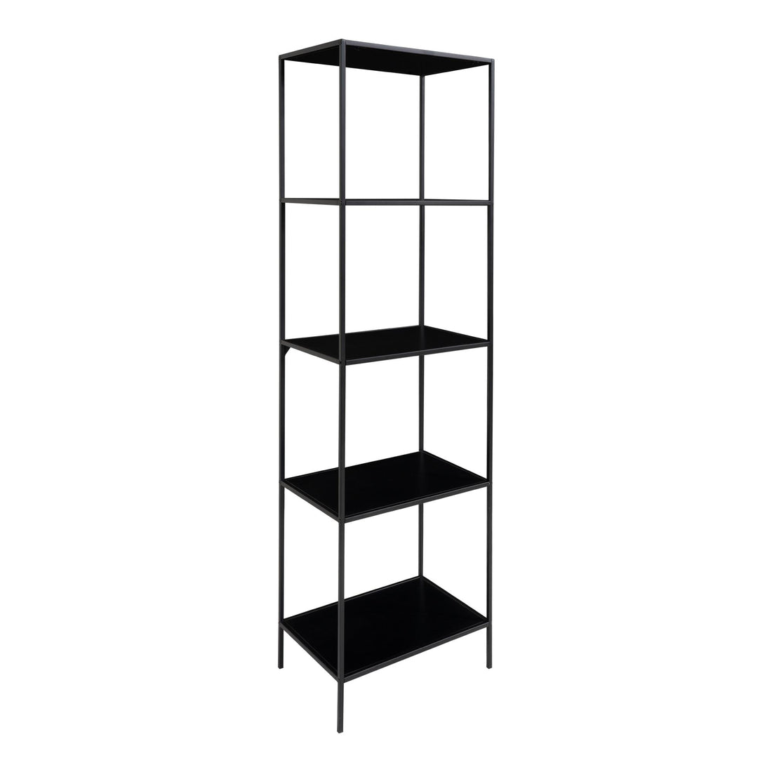 Vita shelf - Shelf, 5 shelves, black, black frame 51x36x170 cm