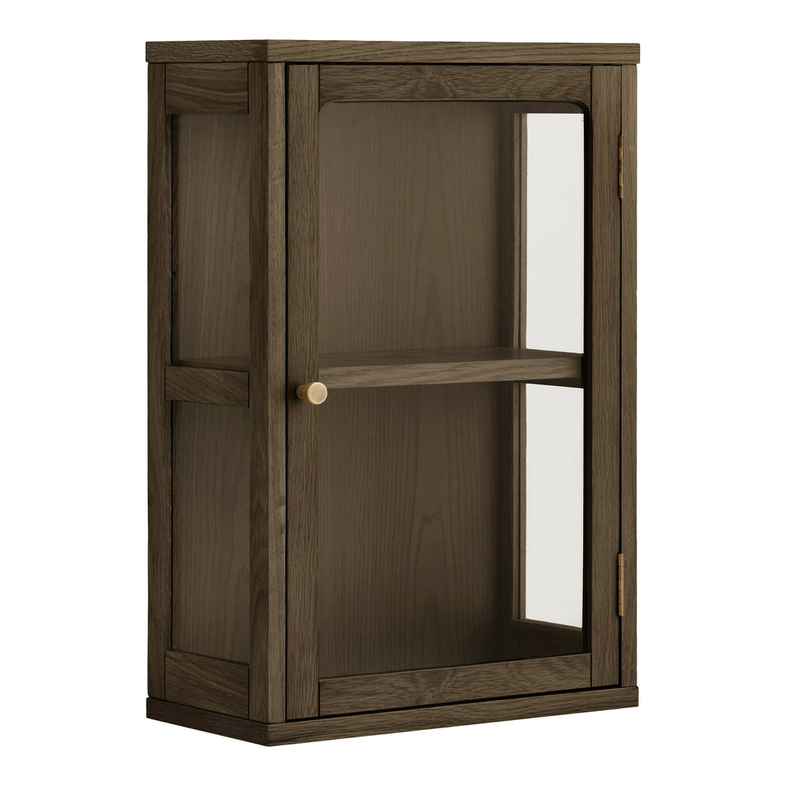 Zamora Wall Hanging Cabinet - Wall hanging cabinet, oak/oak veneer/tempered glass 20x40x60 cm