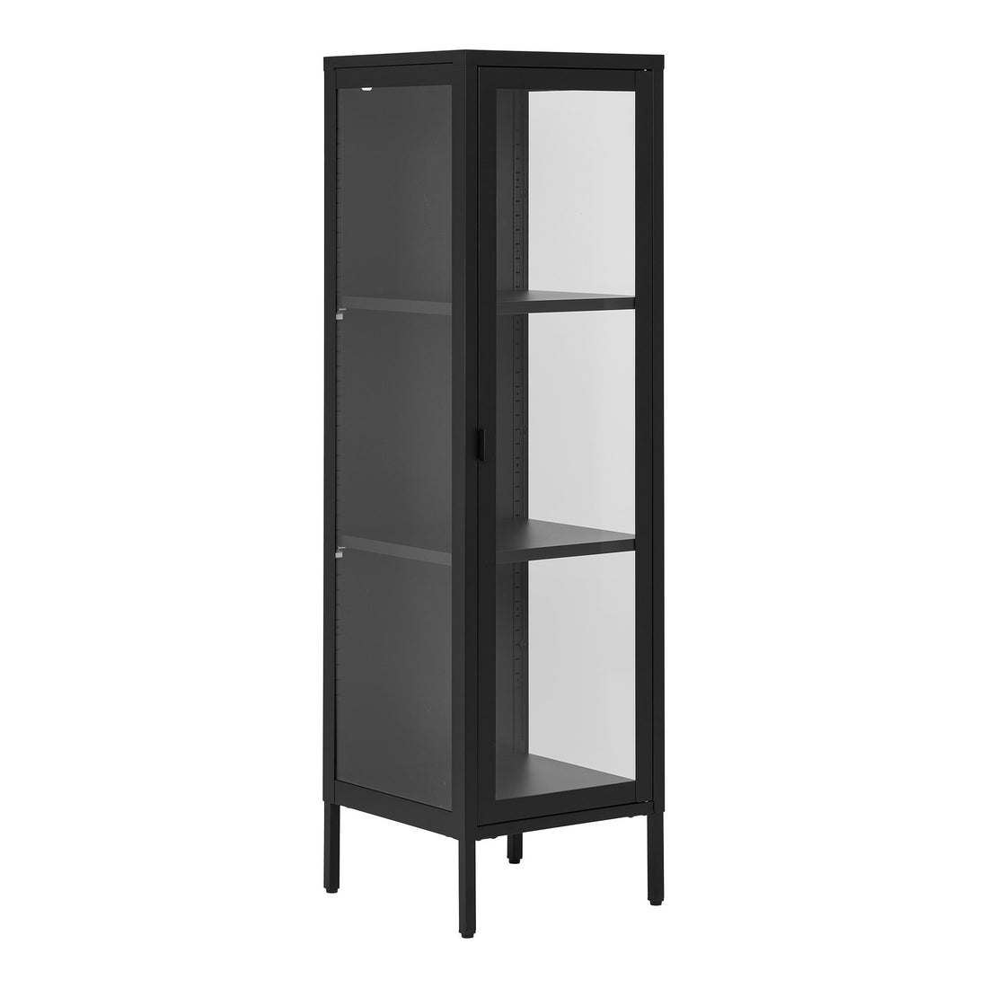 Brisbane Slim Display Cabinet - Slim Display Cabinet, 1 glass door, steel, black 40x35x140 cm
